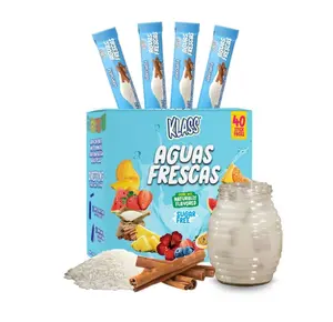 Klass Aguas Frescas, Powdered Drink Mix, 40 Singles Zero Sugar & Caffeine-Free Powder Packets, Water Drink Mix, Flavor: Horchata - 5 Calories Per Packet & Natural Flavors