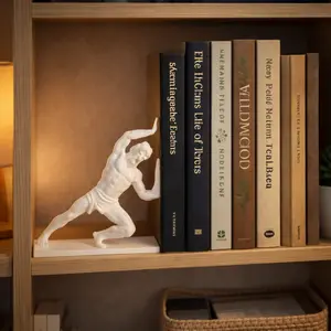 Greek Statue Bookend, Greek Myth Minimalist Shelf Decor, Modern Bookshelf Organizer