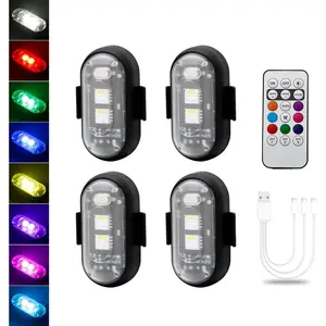 Universal Safety Light 6 Magnetic Strobe Lights 8 Colors USB-C Charge Wireless Remote for Car Truck Bike RC Use Compact Bright Rechargeable 110mAh Battery