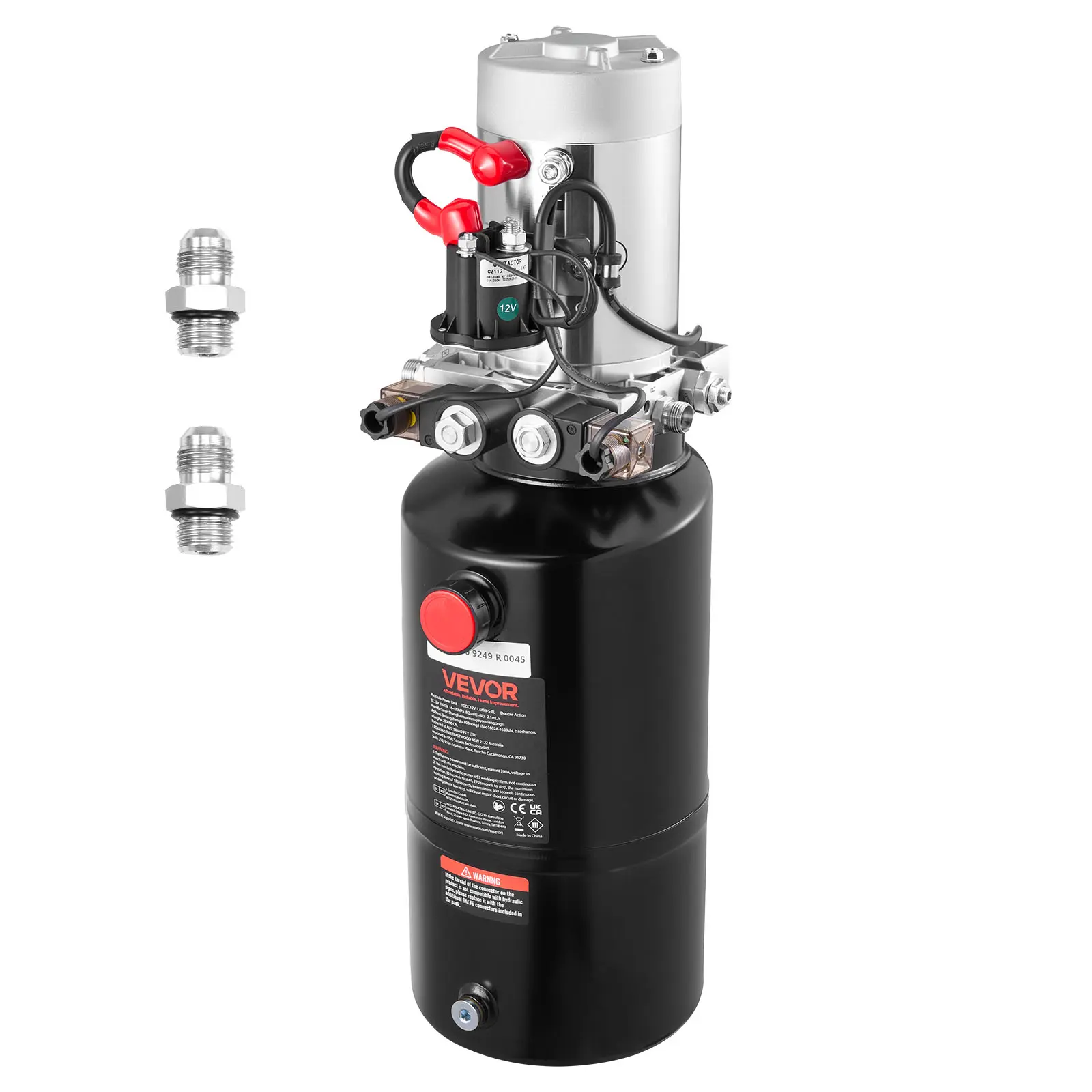 【Summerfinds】VEVOR 8 Quart Hydraulic Power Unit,Double Acting Dump Trailer Pump3200 PSI Max Relief Pressure & 0.91 GPM Flow RateDC 12V Hydraulic Pump with Metal Reservoir for Dump Trailer Car Lifting