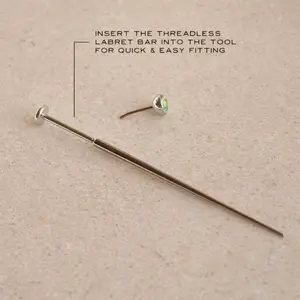 Flat Back Stud Applicator + Insertion Tool, 20G 18G 16G Titanium Insertion Tool, Threadless Insertion Pin Taper, Body Piercing Accessory, Tragus, Helix, Lip, Nose, Cartilage, Labret
