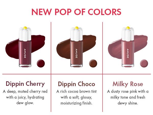 [AMUSE Seoul Official] DEW TINT | 15 Shades | Lipstain, Lipgloss, Glossy, Long-lasting, Vegan