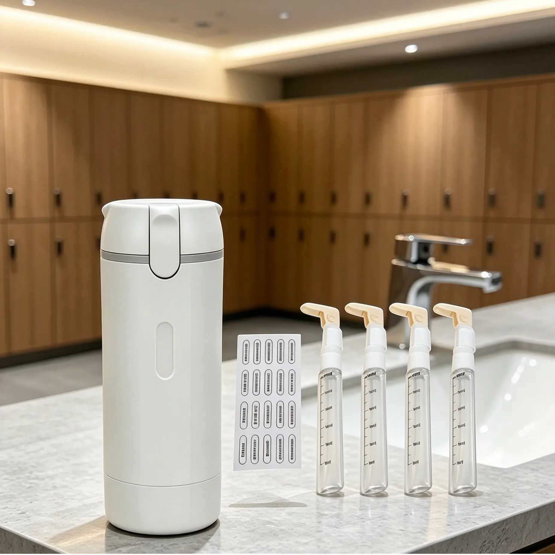 Premium 4 In 1 Travel Dispenser, 4 Pack 30ML Travel Bottles With Measurement Scale And Label Stickers For Toiletries, Leak Proof Refillable Containers For Shampoo Lotion Conditioner Cream And Skin Care Essentials.outdoor camp travel