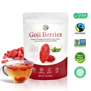 Dried Goji Berries (Wolfberries) – Vitamin A, Antioxidants, Fiber, Vegan, Non-GMO, Gluten Free | Sun-Dried Whole Berries for Tea, Smoothies, Trail Mix & Baking Natural Beverage