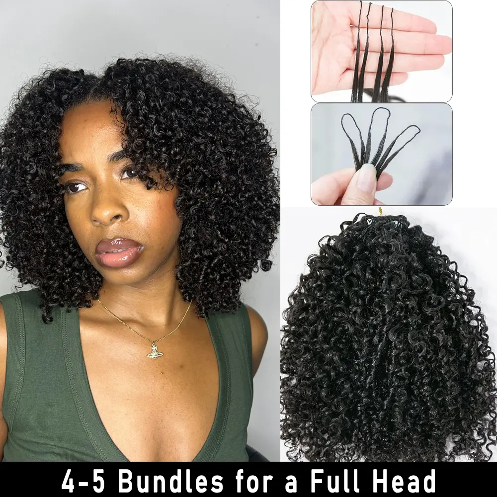 YWIGS Crochet Human Hair for Miracle Knots Human Hair Feather Crocher Human Hair for Miracle Knots Boho Braids Burmese Curly Pre-Separated 60g / Bundle, 4 to 5 Bundles Recommended  #tiktokshopmemorialday