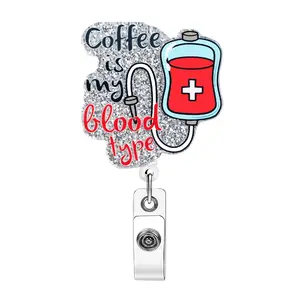 Creative Design ID Card Badge Holder, Medical Badge Holder, 1 Count Retractable Badge Reel, Nursing Badge Reel, ID Card Badge Buckle for Nurse, Student, Worker, Office Supplies, Badge Pins