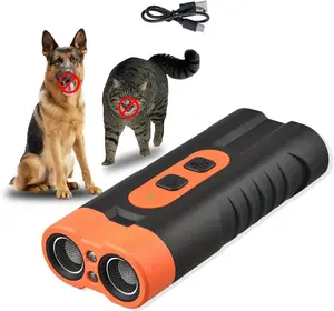 Dog BarkDeterrent Rechargeable Sonic Dog Repeller 25KHz Sonic Frequency Anti-Bark Device for 5Oft Range Indoor/Outdoor Use LED Indoor/Outdoor Barking Silencer
