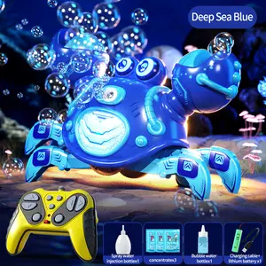 Electronic Pet Crab Remote Control Toy, Educational Music Interactive Bubble Toy with Lights, Gift for Boys Girls Ages 9-12