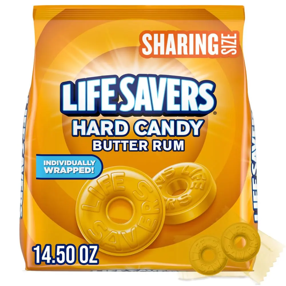 Life Savers Butter Rum Individually Wrapped Hard Candy, 14.5 Ounce Sharing Size Candy Bag
