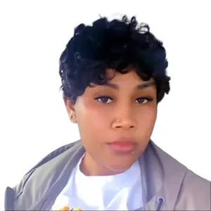 Wave curly pixie wig pre-styled wig human hair machine made short glueless wig