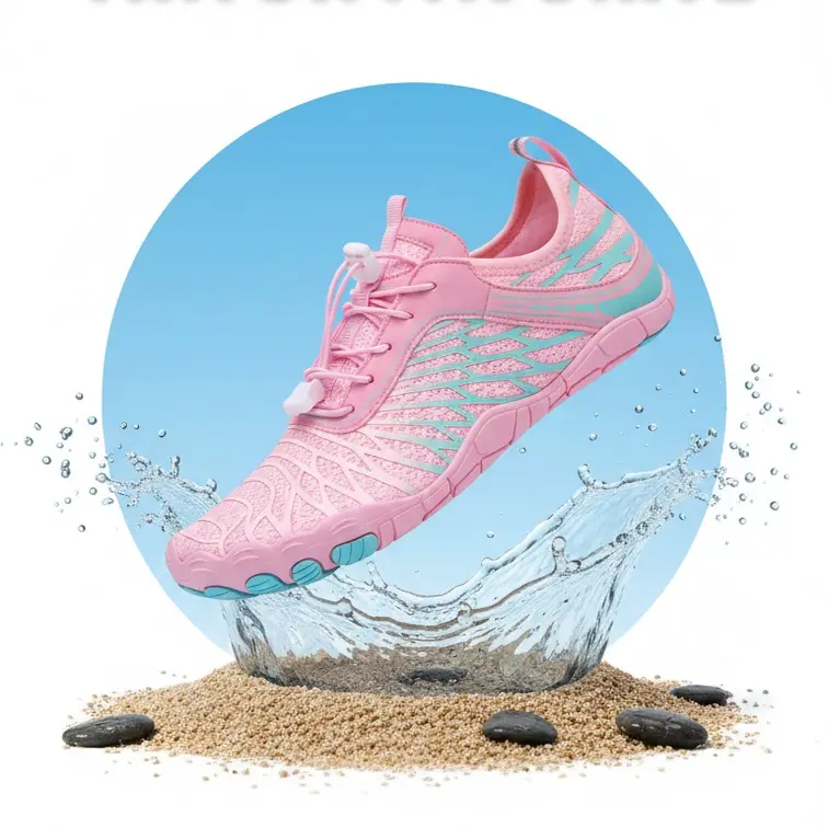 Women's Stylish Barefoot Water Sneakers - Elastic Quick-Dry Upper, Flexible Non-Slip Traction Sole Aqua Shoes for Snorkeling, Beach Camping, All Seasons Elegant Daily Outdoor Wear, Ethylene Vinyl Acetate (Eva), Watershoes, Beach Pool Shoes, Eva Beach Shoe