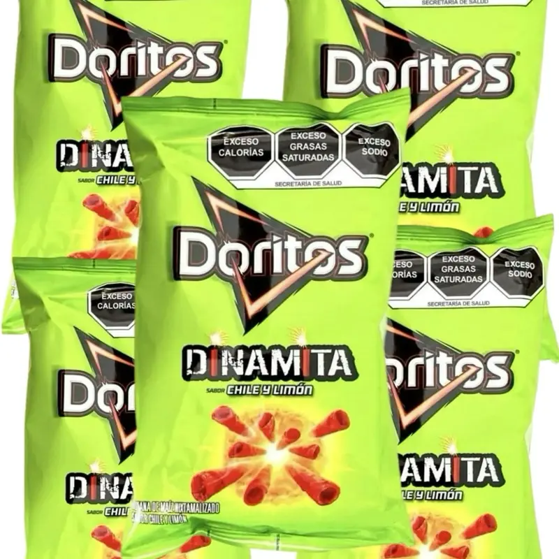 Sabritas Doritos Dinamita Chile y Limon box with 5 SMALL bags