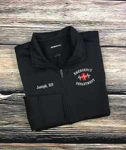 Men’s/Womens/Unisex Personalized Emergency Nurse Full Zippered Jacket Sweatshirt | Personalized Nurse Polyester Jacket|Personalized Nurse/Doctor Jacket