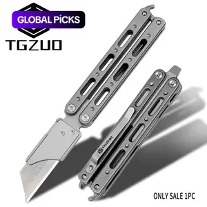 Multifunctional Folding Knife Set with Quick-Change Blade System, Includes Clip & Titanium Alloy Handle, Extra Sk5 Blades Included, Folding Multitool, Outdoor EDC, Camping Tools #GLOBAL PICKS