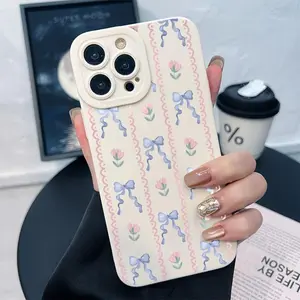 [Vibrant Phone Case] Stylish Blue Bow Mobile Phone Case |   Compatible with Various for iphone