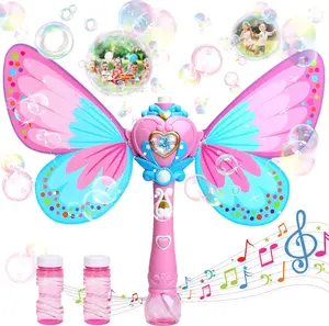 Bubble Machine for Kids, Butterfly Bubble Blower Toy, Automatic Bubble Maker with Solution, Outdoor Indoor Bubble Toys, Birthday Gift for Girls Boys
