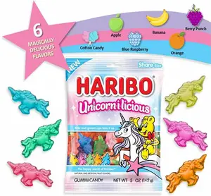 Haribo Unicorn-I-licious Gummy Candy 5 oz - 6 Flavors Including Apple Banana & Berry Punch - Sweet Indulgence for Sharing or Solo Enjoyment