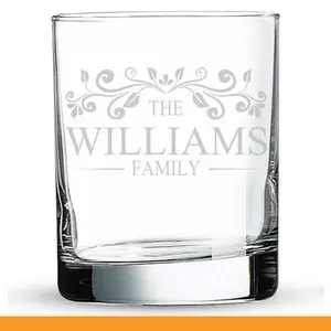 Personalized Monogrammed Glasses with Family Name 11oz