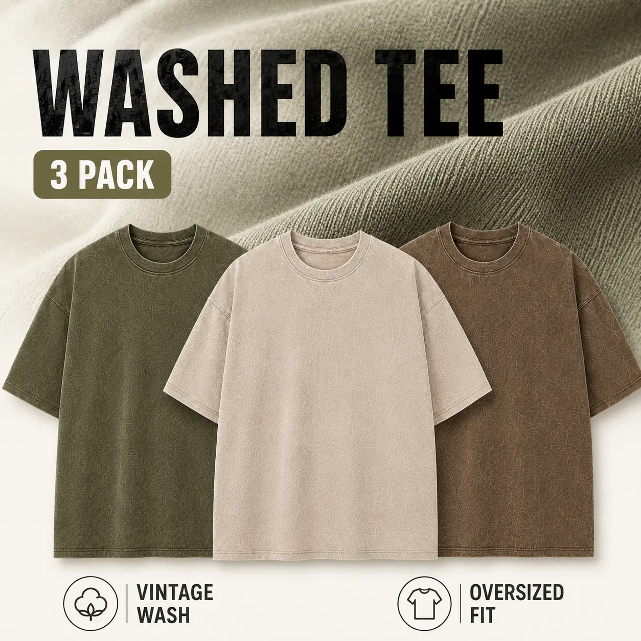 3-pack of casual, loose-fittin