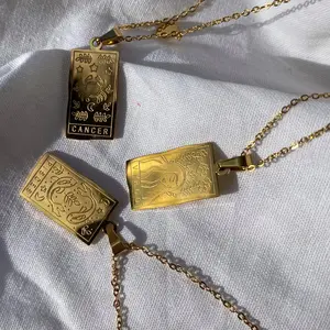 Stainless Steel Zodiac Sign Necklace Costume Jewelry & Accessories