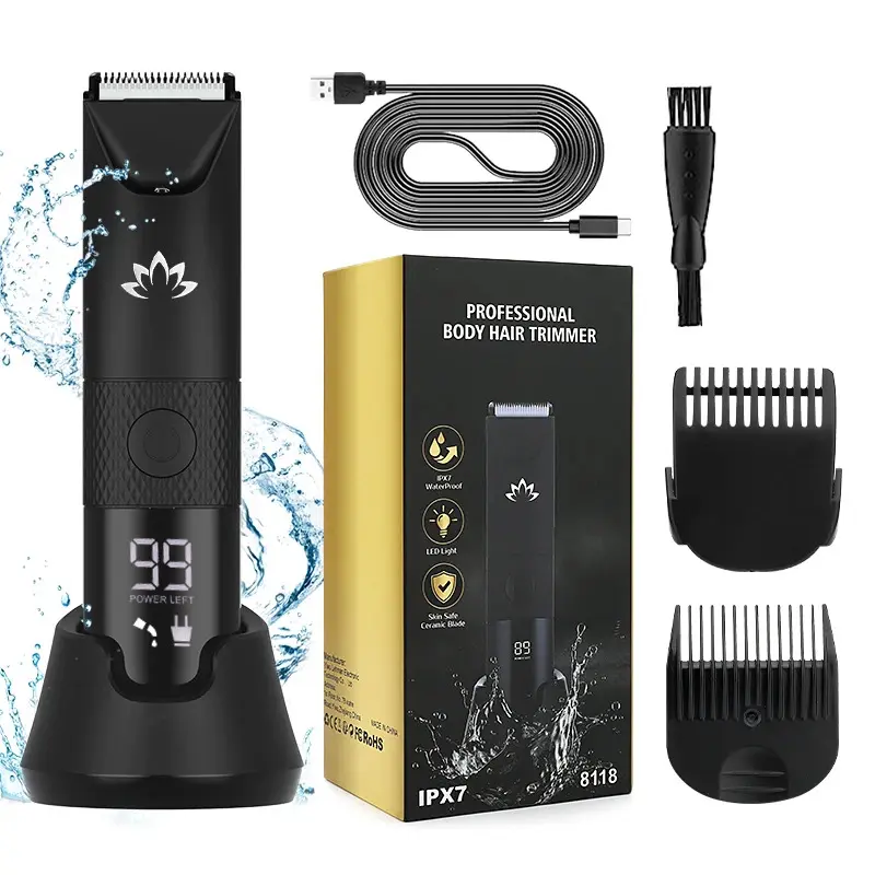 IRUIBEAUTY Facial Beard Bikini Hair Trimmer IPX7 Washable Pubic Ball Shaver Hair Remover Groin Body Trimmer For Men And Women