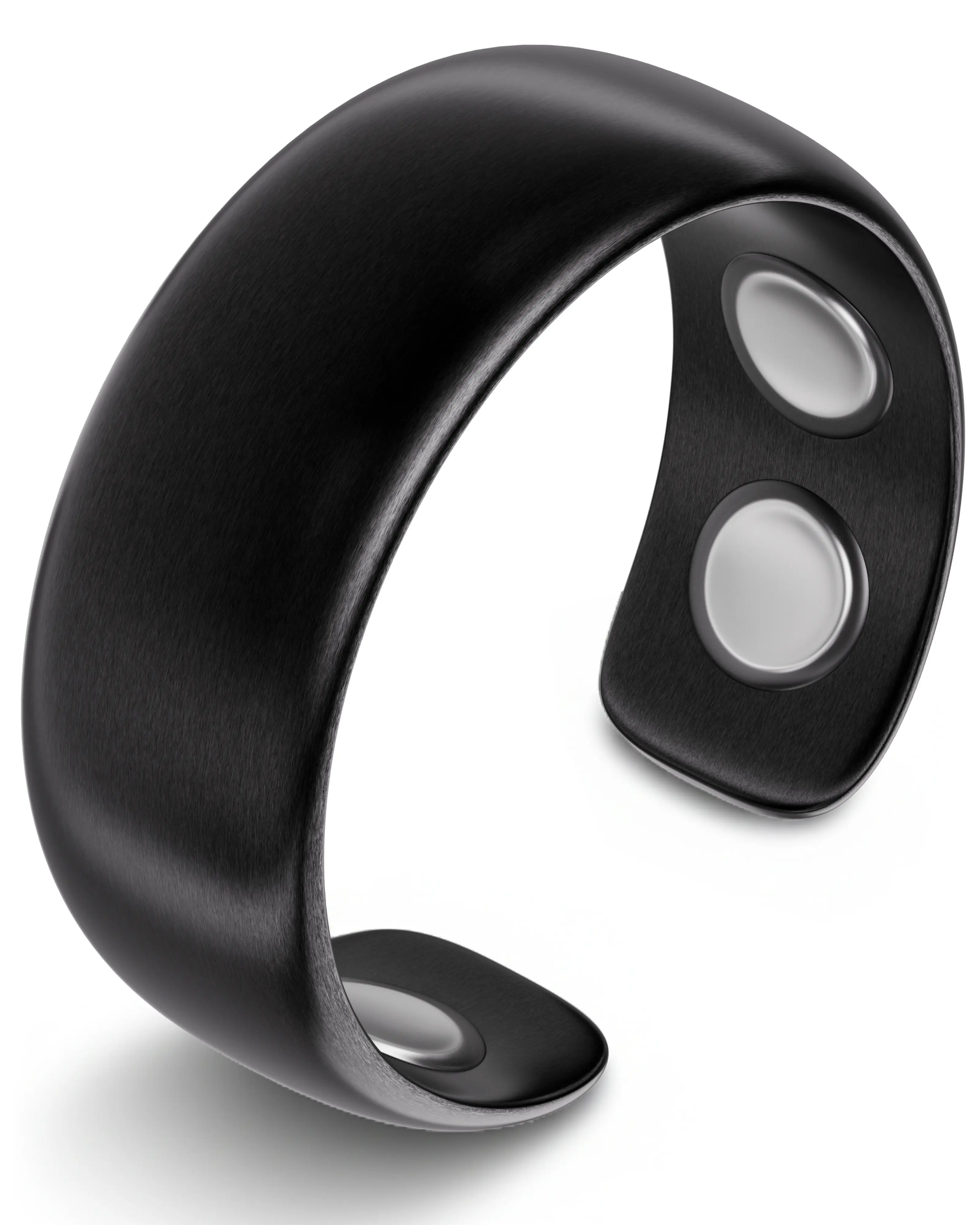 MagnetRX Ultra Strenght Magnetic Ring For Men (Black) - Hypoallergenic & Waterproof - Adjustable Size