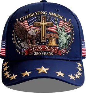 250 Anniversary USA Hat,Eagle Liberty Cross Printed Pattern,250th Anniversary USA hat,Adjustable Baseball Cap for Men Women