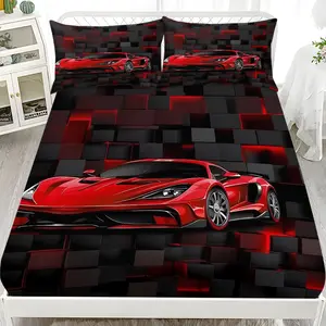 Bed Sheet Set (1 Fitted Sheet + 2 Pillowcases), Modern Style, Suitable for Dorms, Bedrooms, Hotels, All Seasons, No Fillers