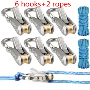 Rope Kit with Adjustable Rope, Wheel Tightener and Locking Buckle, Safe Binding for Camping, Sailing, Outdoor Activities, Essential Gear Set