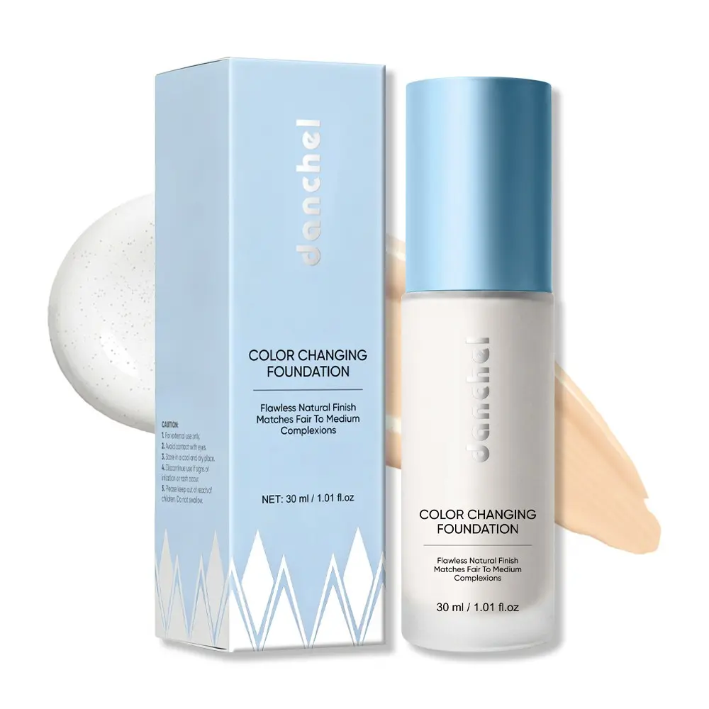 danchel Color Changing Foundation, BB Cream Foundation, Cc Cream, Long-Lasting Wear, Buildable Light to Medium Coverage, Natural Finish, Silky Texture & Effortless Blending, Non-Cakey, Skin-Friendly Formula, Ideal for Fair to Medium Skin Tones