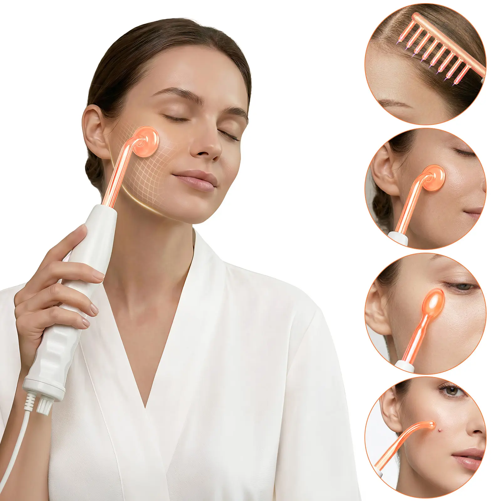 Cotsoco 4-in-1 High Frequency Wand, Facial Beauty Machine with Oxygen Boost to Reduce Wrinkles, Skin Care Tool For All Skin Types, Skin Tightening