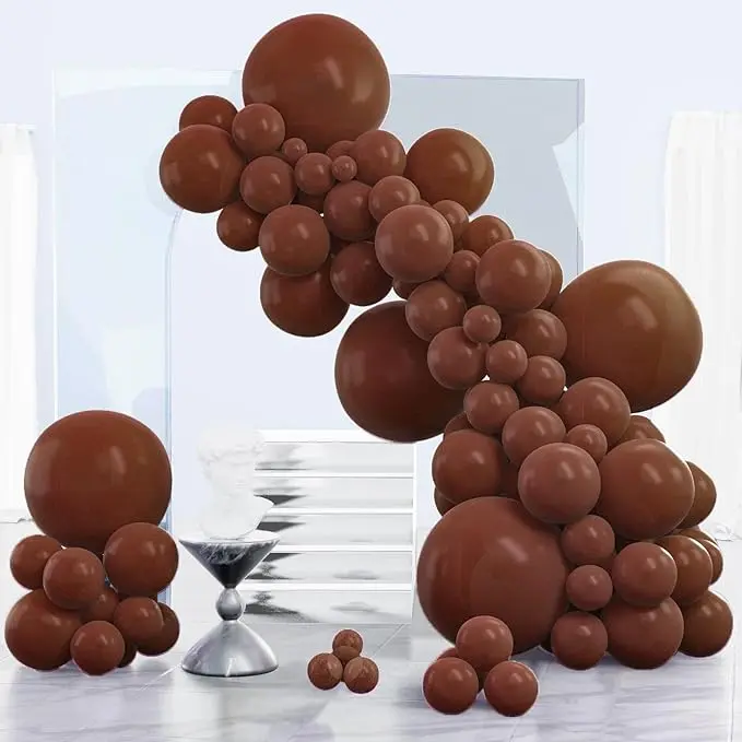 PartyWoo Thick Round Latex Balloons 140pcs (18in, 12in, 10in, 5in) Bohemian Balloon Arch Garland Kit for Birthday, Wedding Decorations, Balloon Arch Kit
