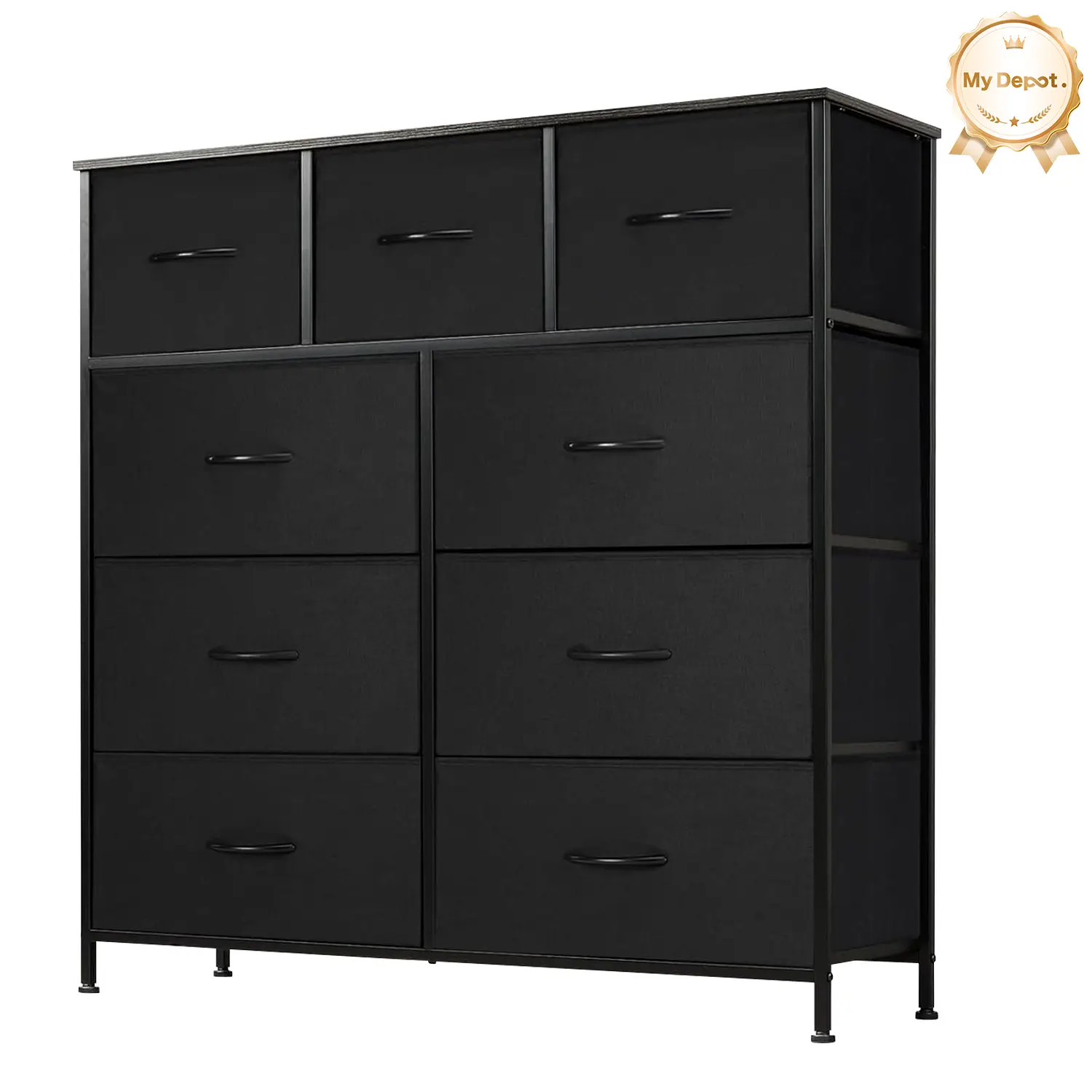 [DEAL] 9-Drawer Dresser, Storage Unit Organizer Chest for Clothes Tall Dresser & Chest for Bedroom, Hallway, Living Room, Dorm- Steel Frame, Wood Top
