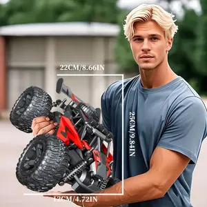 All-terrain high-speed remote control vehicle, electric off-road remote control truck, 2.4GHz high-speed racing car, equipped with 2 batteries. It is an excellent gift for children and a Christmas present.