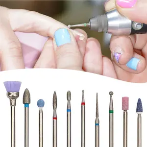 10pcs/set Diamond Nail Bits Cuticle Drill Bit for Acrylic Gel Nails