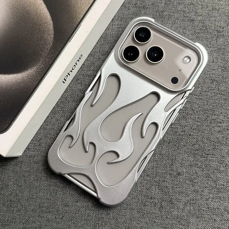 Flame Hollow Design Matte Finish Phone Case for iPhone 17 Pro Max, Stylish Protective Cover for Men, New Apple 17 Air Accessory