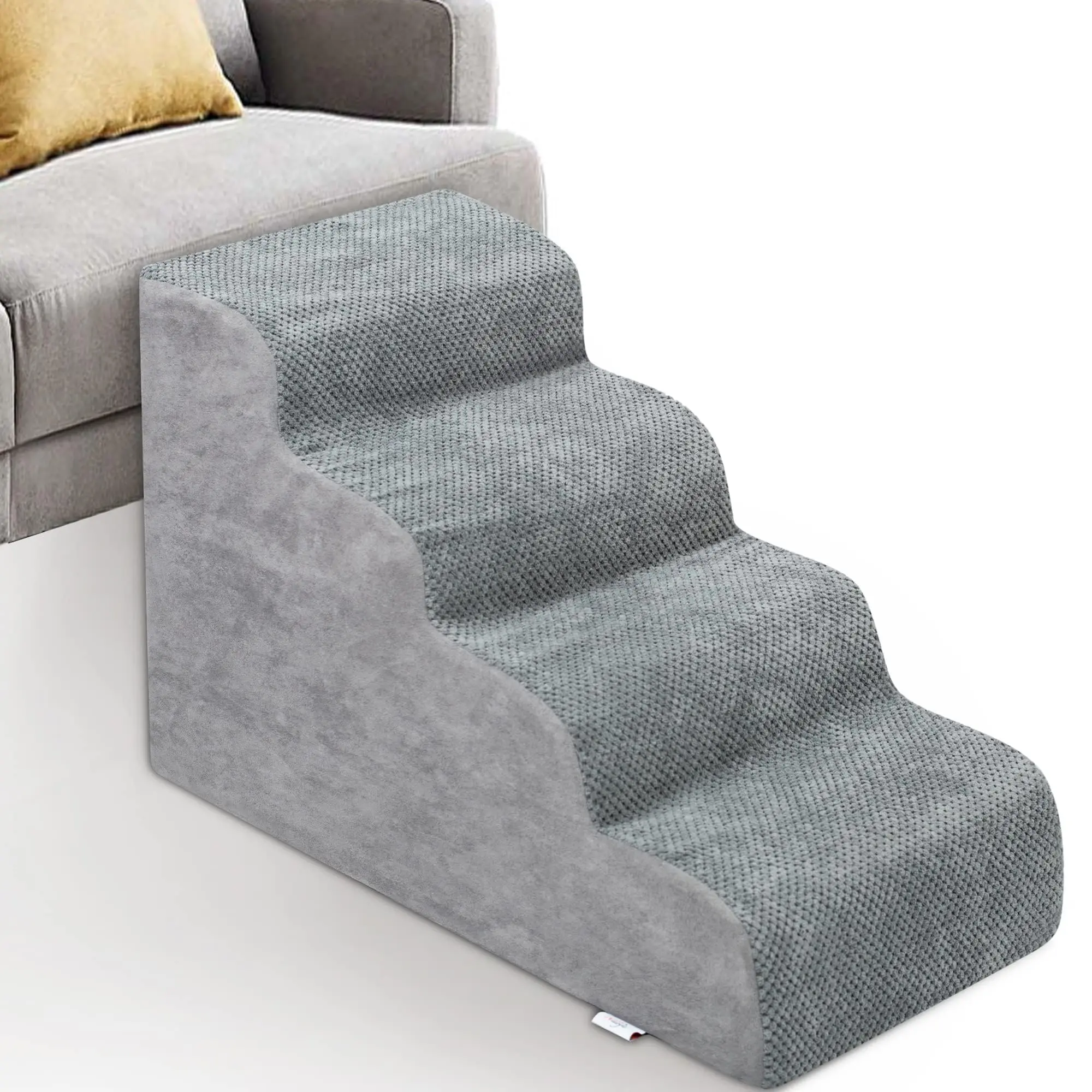 Dog Stairs for Small Dogs — 4-Step Extra-Wide High-Density Foam Pet Stairs with Non-Slip Bottom for Beds, Couch & Sofa tiktokshopbacktoschool