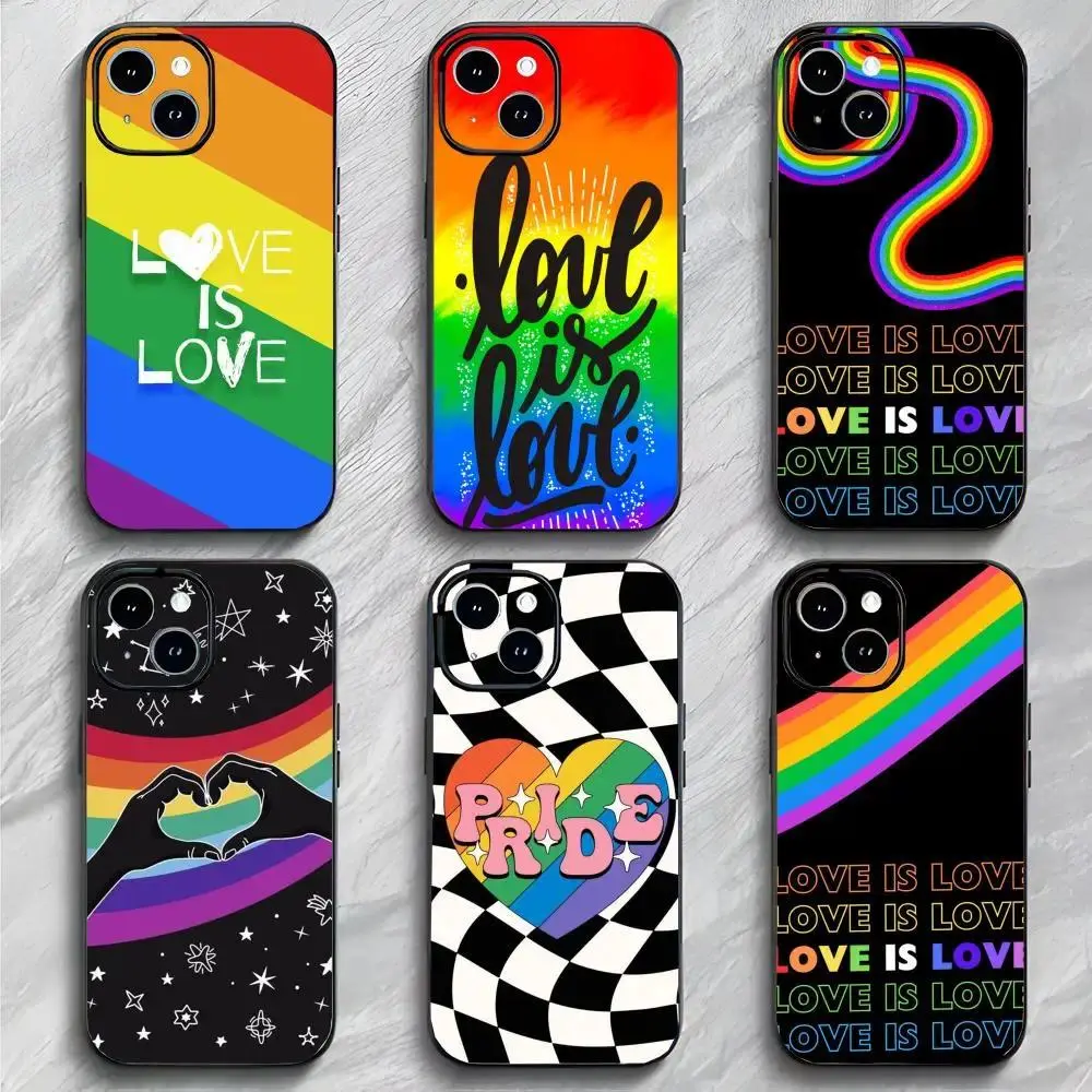 LGBT Lesbian Pride Flag Phone Case Black Matte Thin Protective Cover For iPhone 11-17 Pro Max/Plus & Samsung Galaxy S23-S25