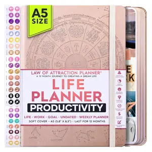Life Productivity Planner 2026 Deluxe | Weekly & Monthly Goal-Setting Planner, Life & Gratitude Journal | Include Foldable Vision Board, Gift Box & Stickers
