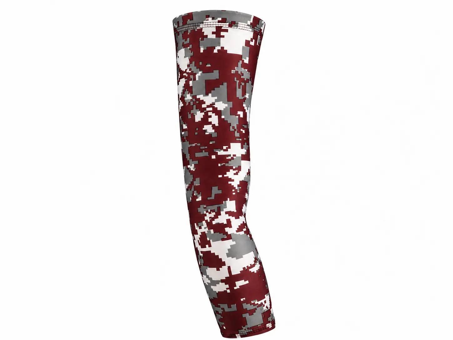 Digital Camo Compression Arm Sleeve - Burgundy, Gray - Youth & Adult Sizes - UV Protection - 4-Way Stretch - Baseball, Landscaping Use - For Active Individuals