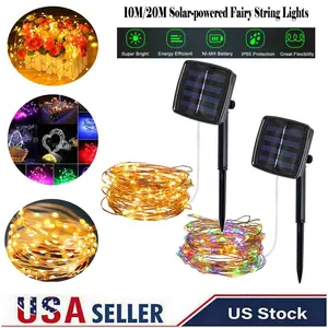 100/240 LED Outdoor Solar-Powered Fairy String Lights Christmas Lamps Decor US