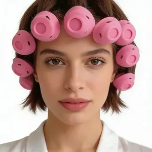 Mushroom Hair Curler Lazy Bell Silicone Hair Rollers No Heat Sleep In Curlers Set of 10 for All Hair Types Overnight Curls Wake Up to Beautiful Bouncy Curls Effortless Long Lasting Curls Elevate Your Look Hair Curling Tool