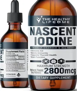 Nascent Iodine Supplement | 2800mcg | Potassium Iodide | Iodine Drops | 100% Vegan | Clear Color | Large 2oz