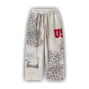 Men's Vale Forever Cheetah Sweatpants Gray, Streetwear Hip Hop Pants, Outdoor Wear Daily Wear, Designer Clothing, Gift for him, Gift for her, Birthday's gift