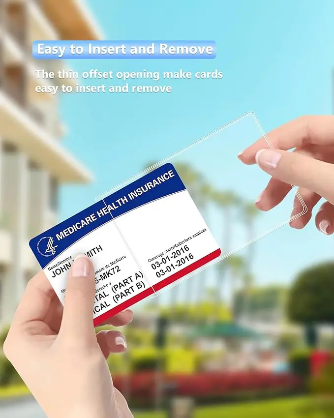 PVC Card Sleeves - Credit Card Protectors, Clear Plastic Sleeves for ID, Social Security, Debit & Business Cards. Waterproof Document Protector & Holder.help block digital theft. (10)