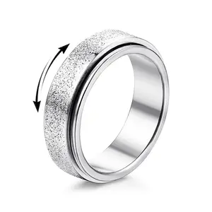 GTHIC Minimalist Colorful Band Spinner Ring for Women Daily Wear Fashion Jewelry