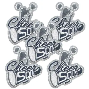 CY Cheerleader Megaphone Iron On Patch Kawaii Team Bullhorn Embroidered Applique for Clothing Bags Hats Accessories,Gray