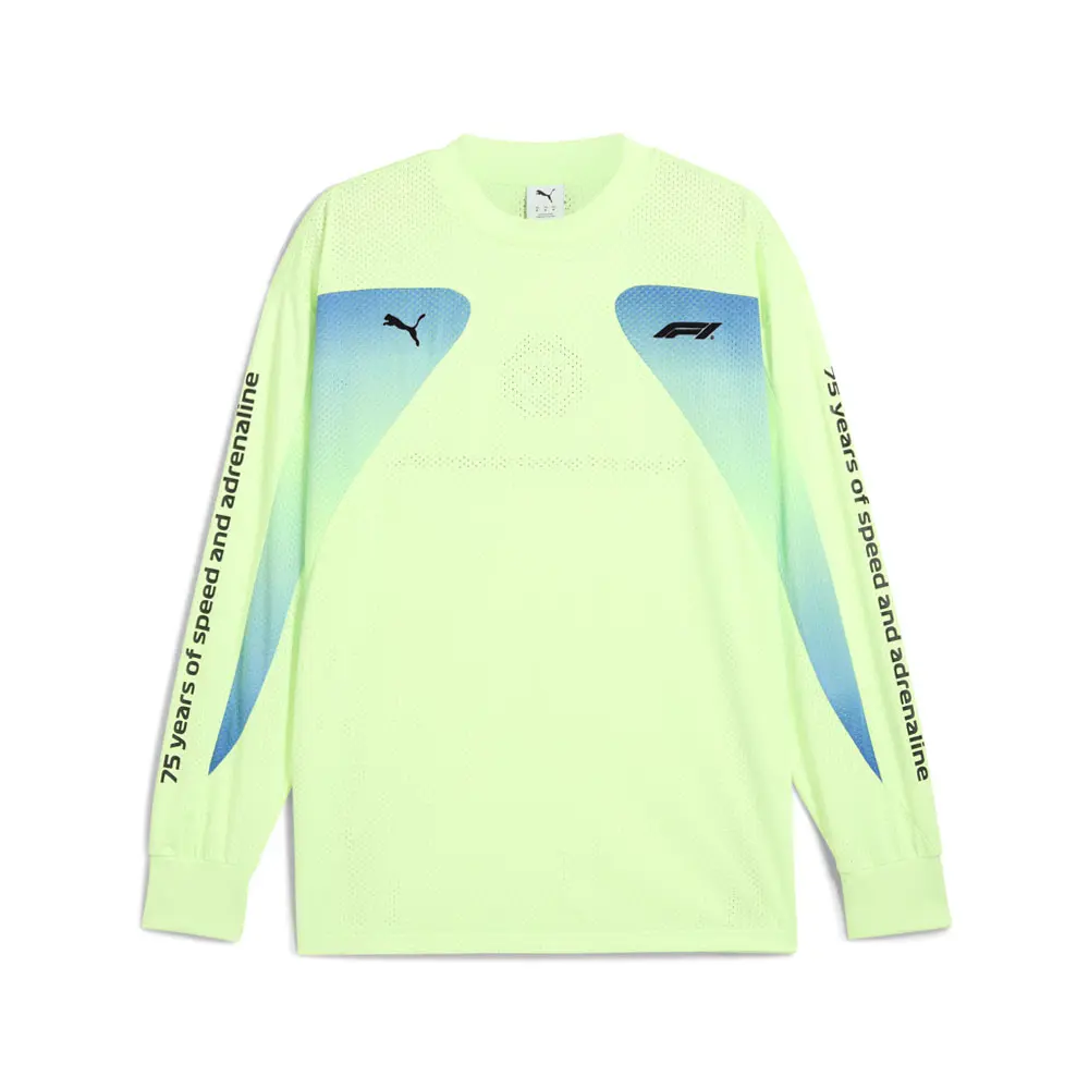 PUMA Mens F1 Oversized Crew Neck Long Sleeve Shirt Casual Tops Casual - Green