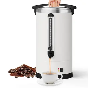 18L/4.8 Gallon Large Commercial Coffee Pot,120 Cups Coffee Urn Stainless Steel Electric Coffee Maker,Double Wall Hot Beverage & Water Dispenser Quick Brew Dispenser