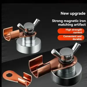 2pc Strong magnetic grounding device grounding welding high temperature resistant welding magnet-6 Heavy Duty